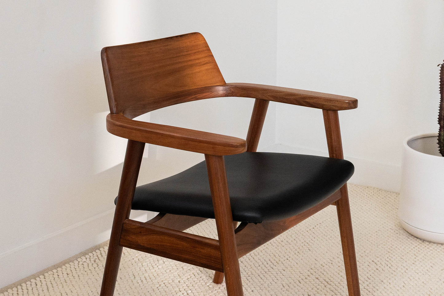 Muri Blackwood Dining Chair - Black PU