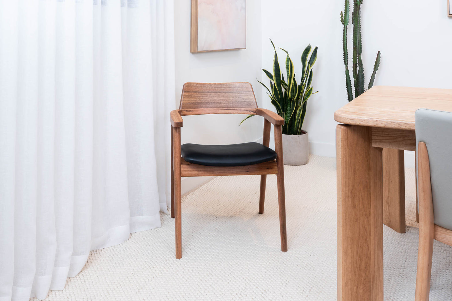 Muri Australian Hardwood Dining Chair - Black PU