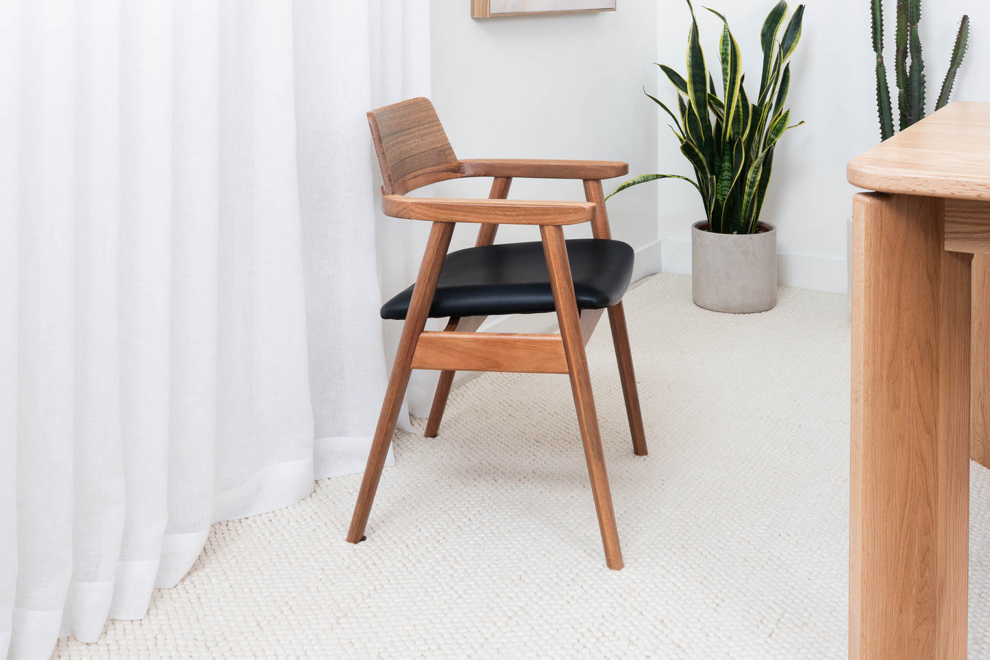 Muri Australian Hardwood Dining Chair - Black PU