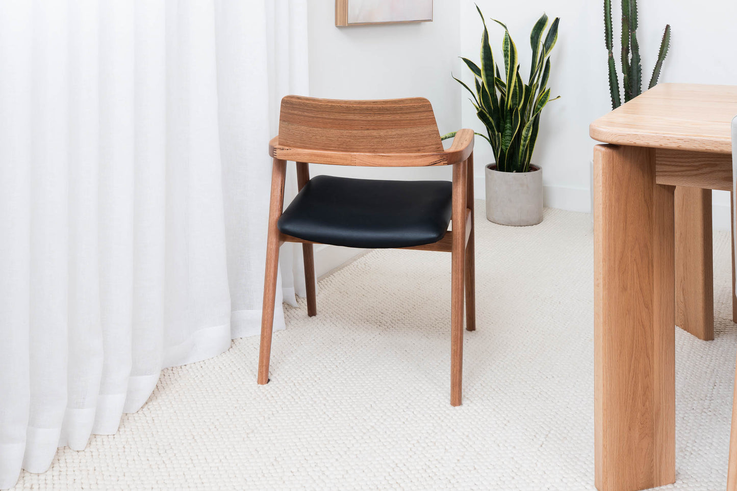 Muri Australian Hardwood Dining Chair - Black PU