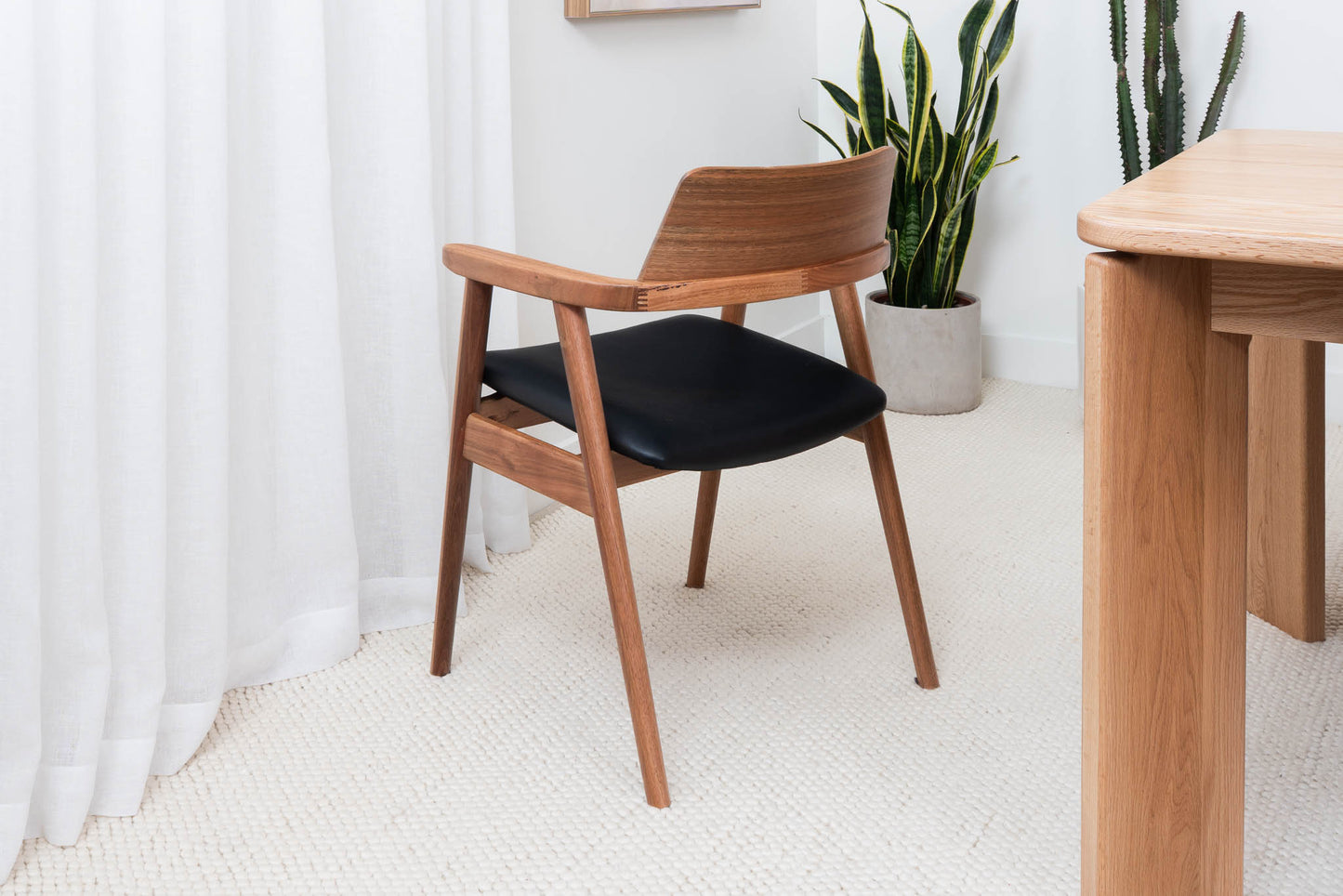 Muri Australian Hardwood Dining Chair - Black PU