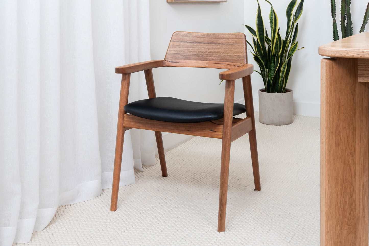 Muri Australian Hardwood Dining Chair - Black PU