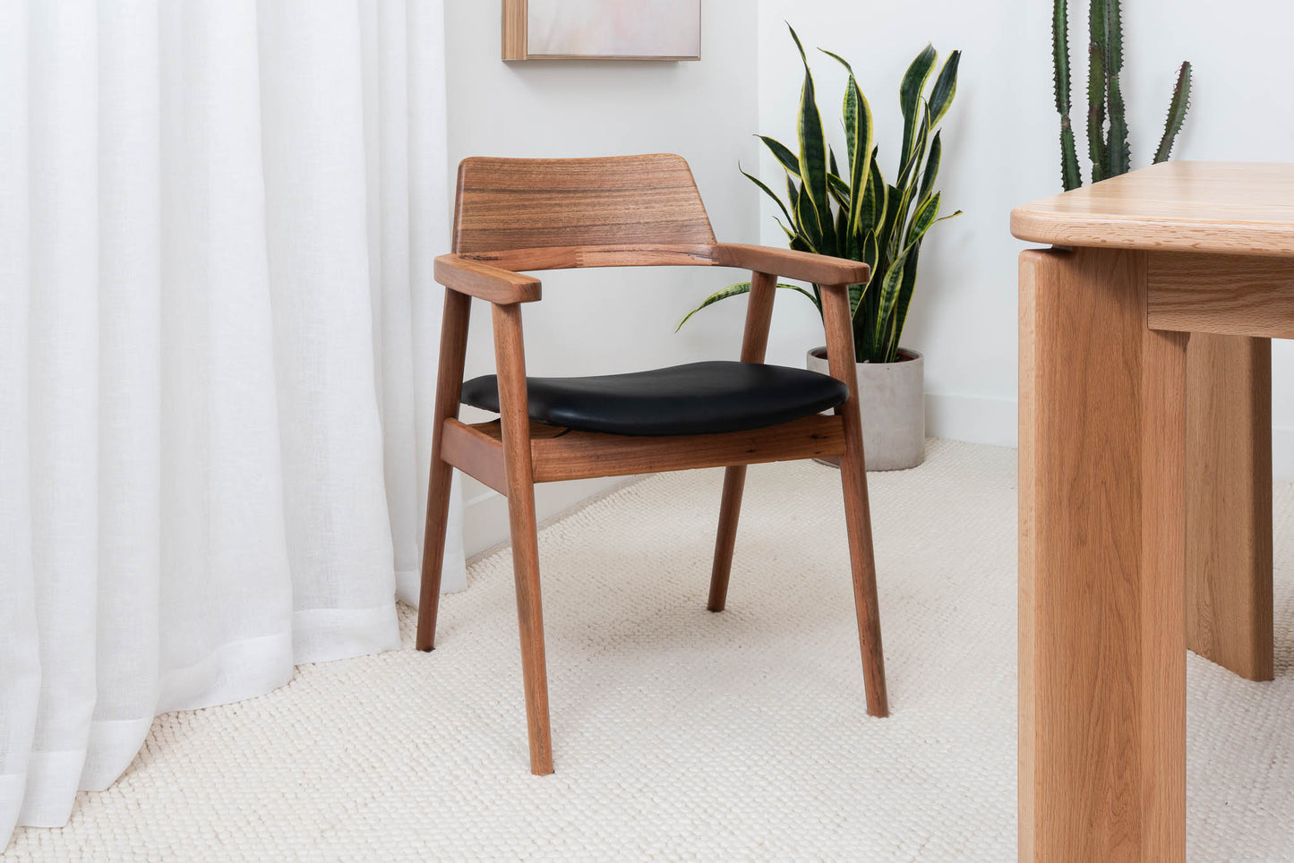 Muri Australian Hardwood Dining Chair - Black PU