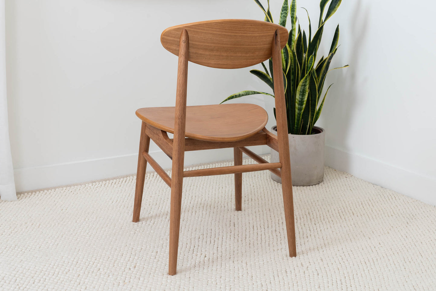 Lotus Solid Blackbutt Dining Chair Solid Seat