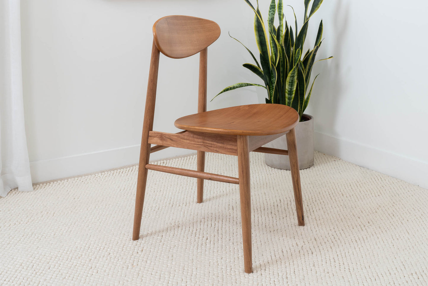 Lotus Solid Blackbutt Dining Chair Solid Seat