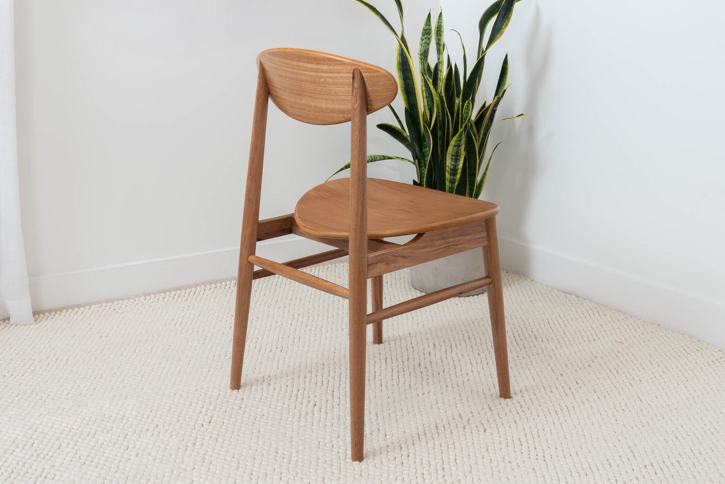 Lotus Solid Blackbutt Dining Chair Solid Seat