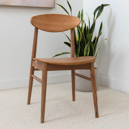 Lotus Solid Blackbutt Dining Chair Solid Seat