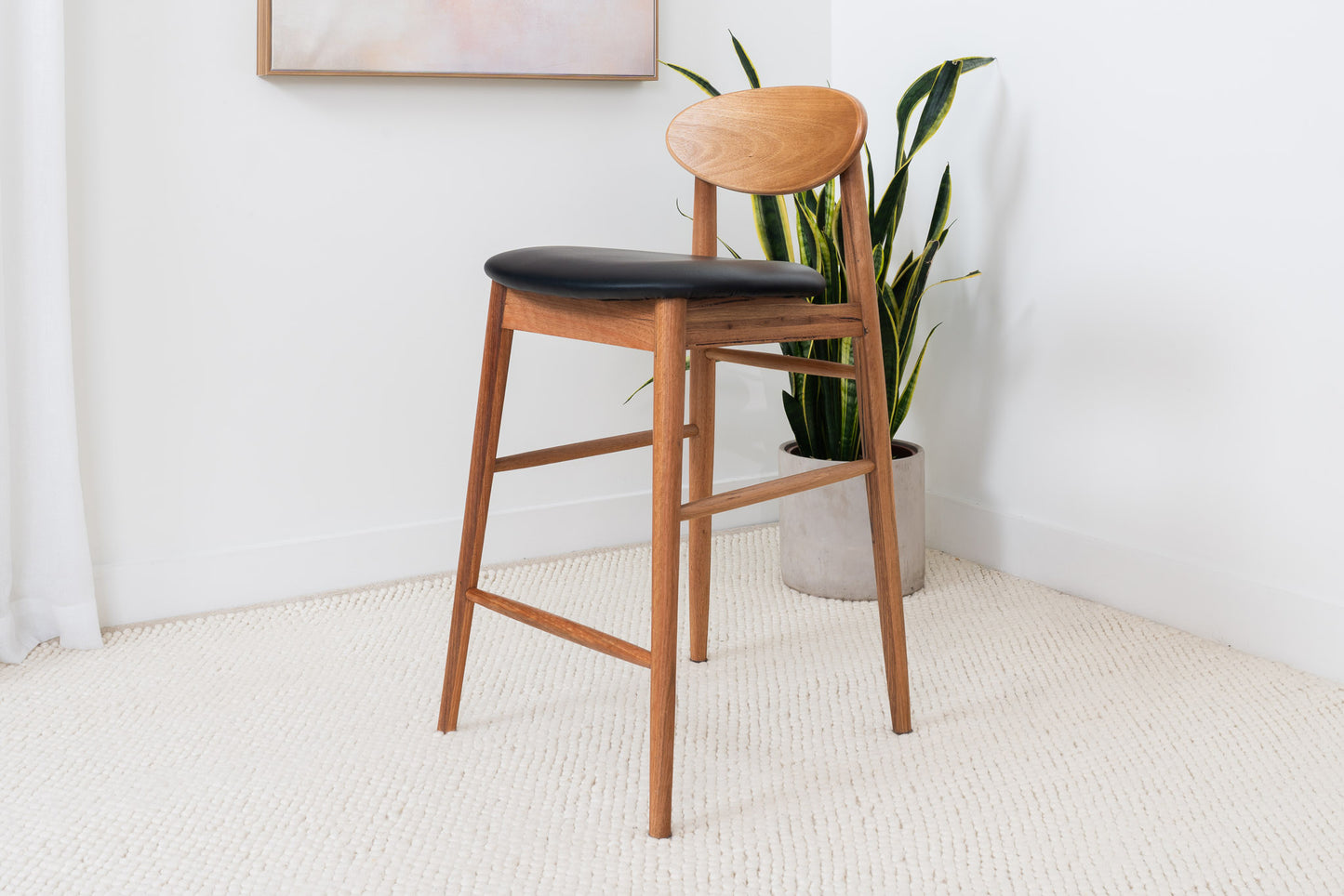 Lotus Solid Australian Blackbutt Hardwood Bar Stool