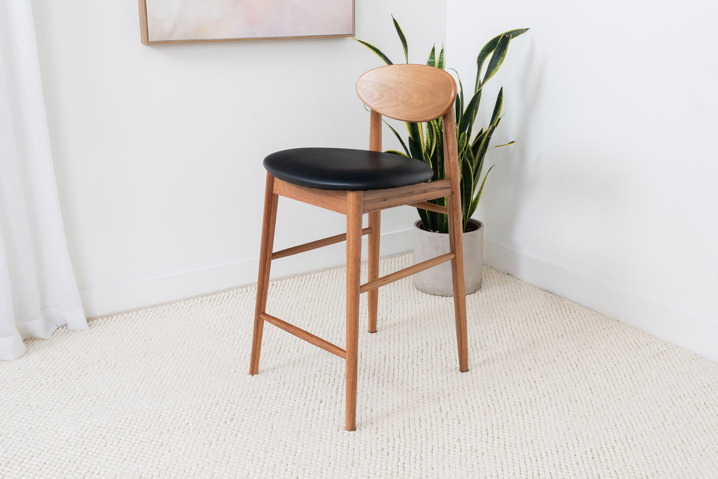 Lotus Solid Australian Blackbutt Hardwood Bar Stool