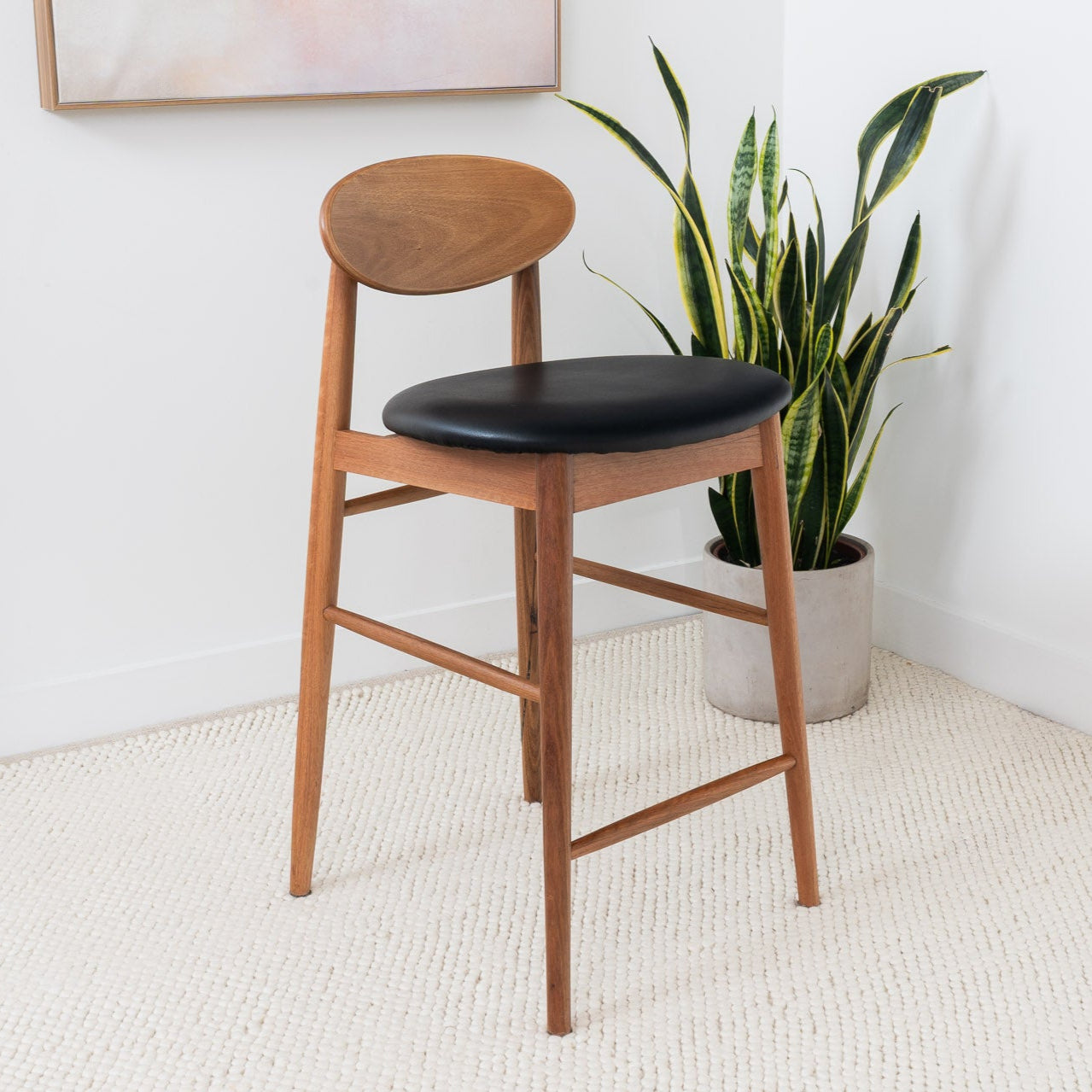Lotus Solid Australian Blackbutt Hardwood Bar Stool