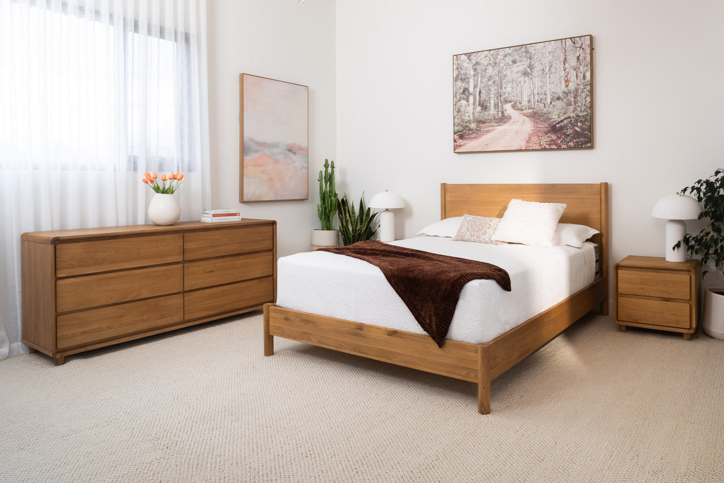 Solara Haven Solid American Oak Bed Frame