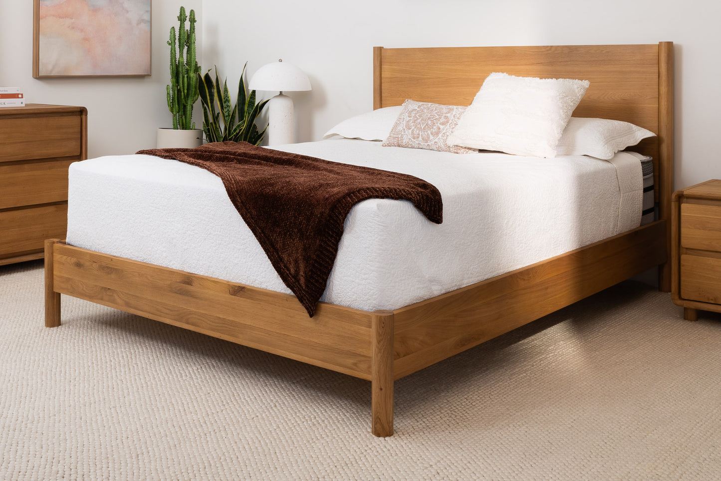 Solara Haven Solid American Oak Bed Frame