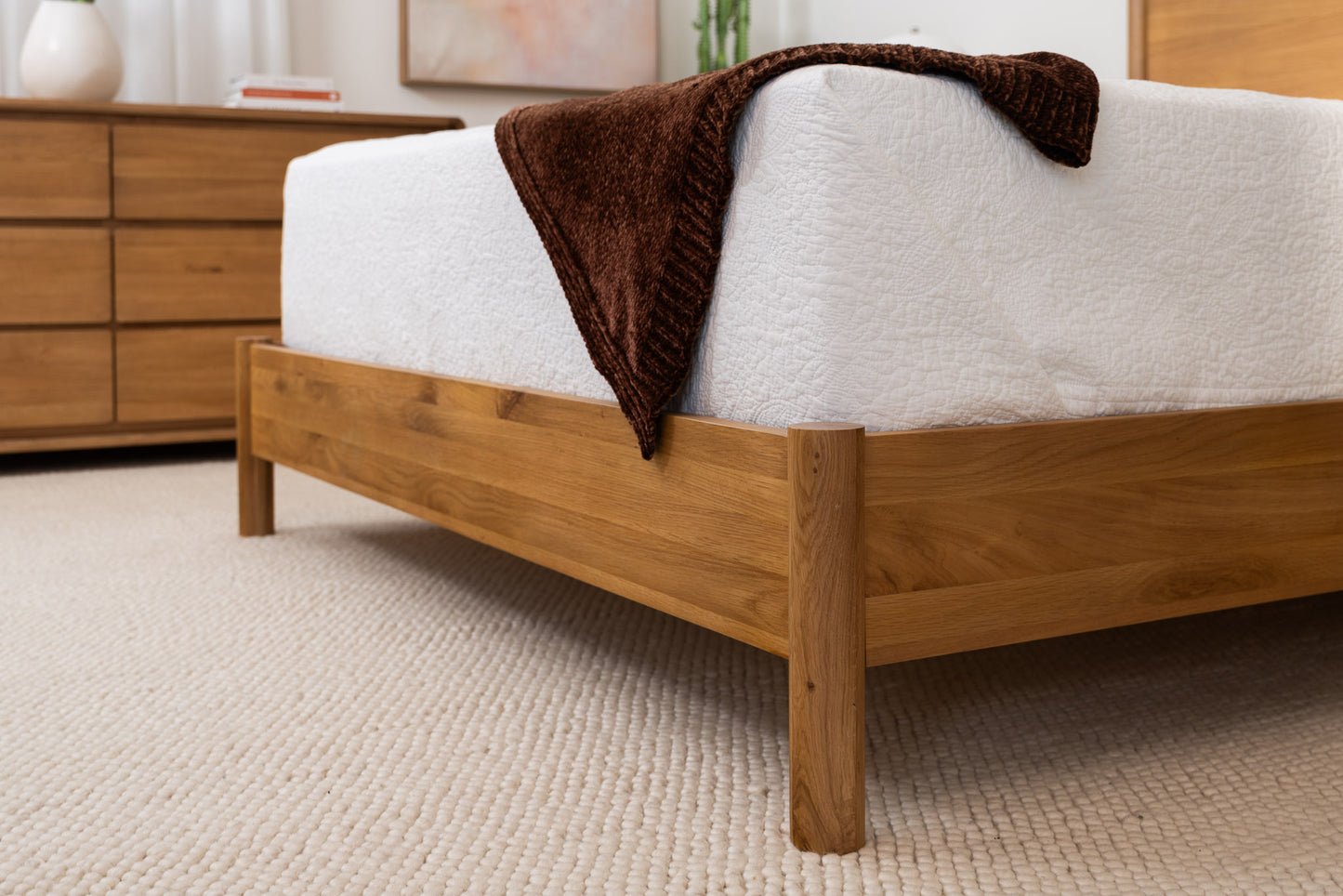 Solara Haven Solid American Oak Bed Frame