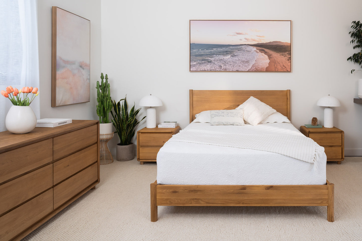 Solara Haven Solid American Oak Bed Frame