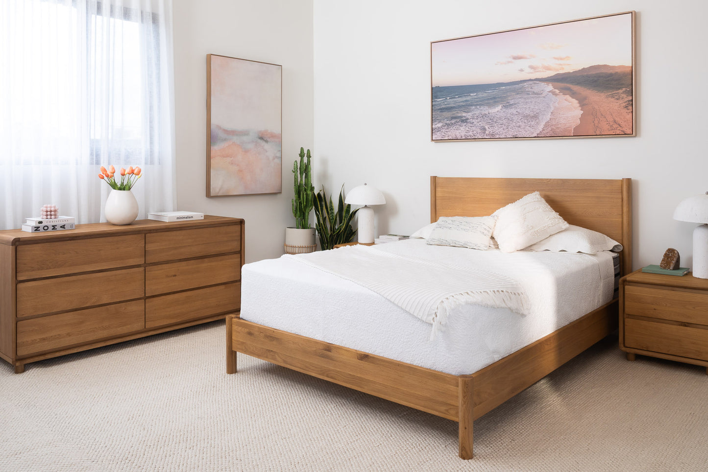 Solara Haven Solid American Oak Bed Frame