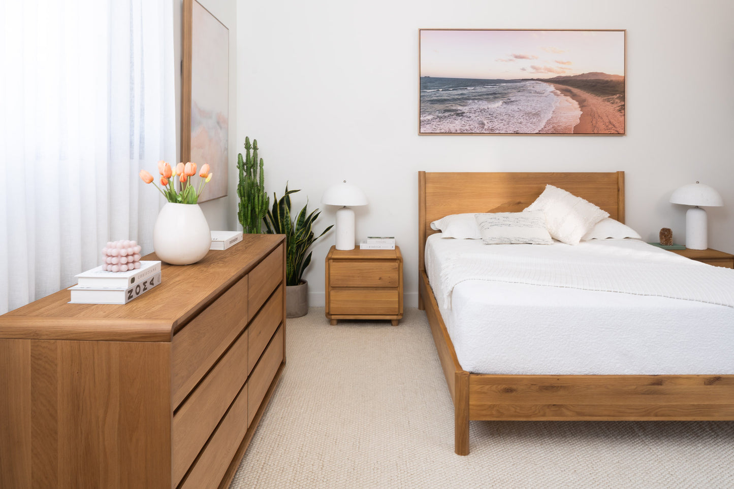 Solara Haven Solid American Oak Bed Frame
