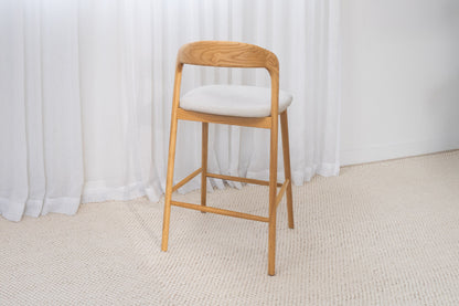 Sophie Solid American Ash Oak Hardwood Barstool