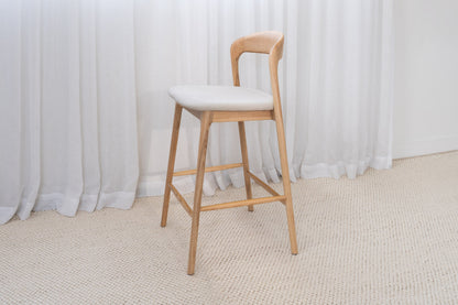 Sophie Solid American Ash Oak Hardwood Barstool