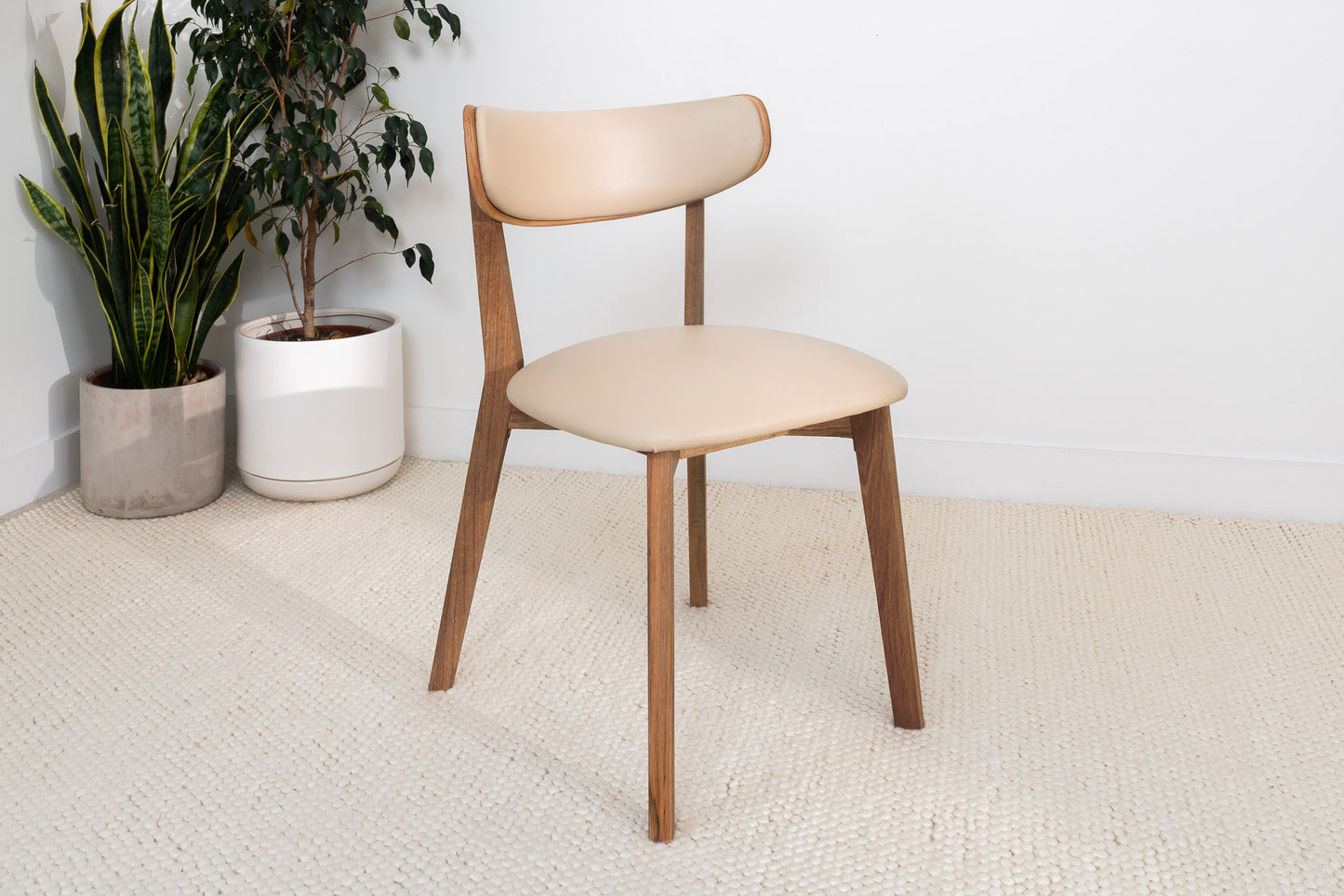 Oslo Taupe PU Australian Hardwood Dining Chair