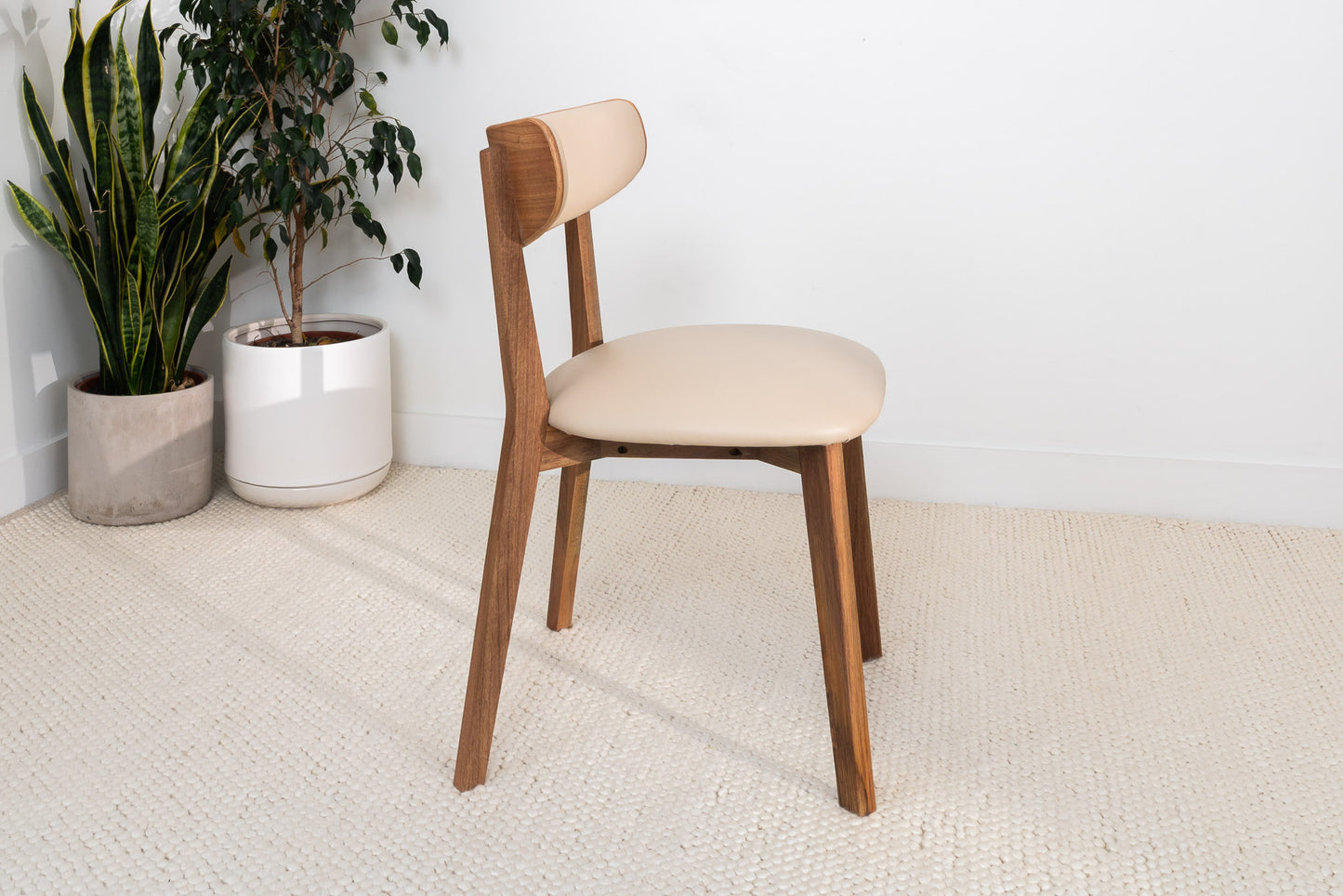 Oslo Taupe PU Australian Hardwood Dining Chair