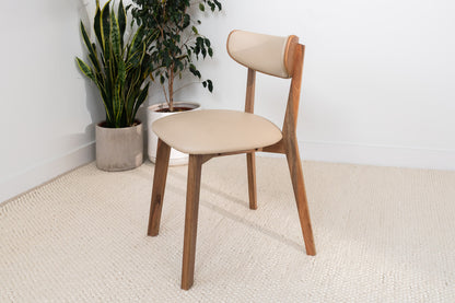 Oslo Taupe PU Australian Hardwood Dining Chair