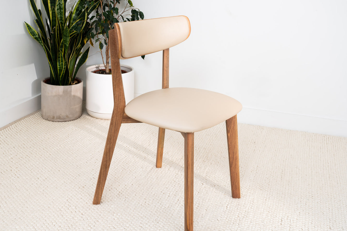 Oslo Taupe PU Australian Hardwood Dining Chair