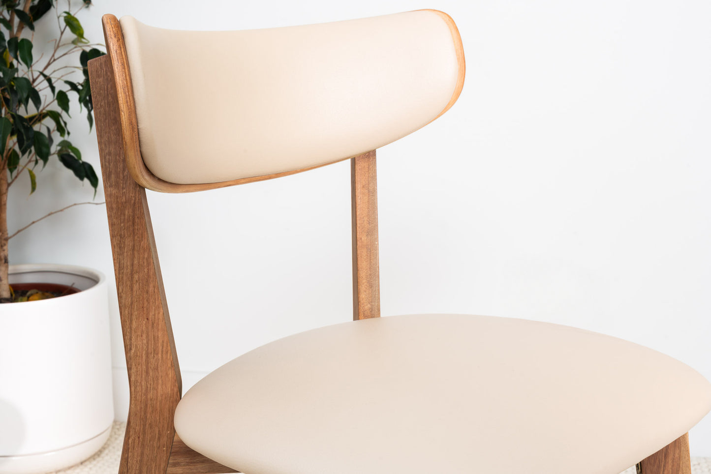 Oslo Taupe PU Australian Hardwood Dining Chair