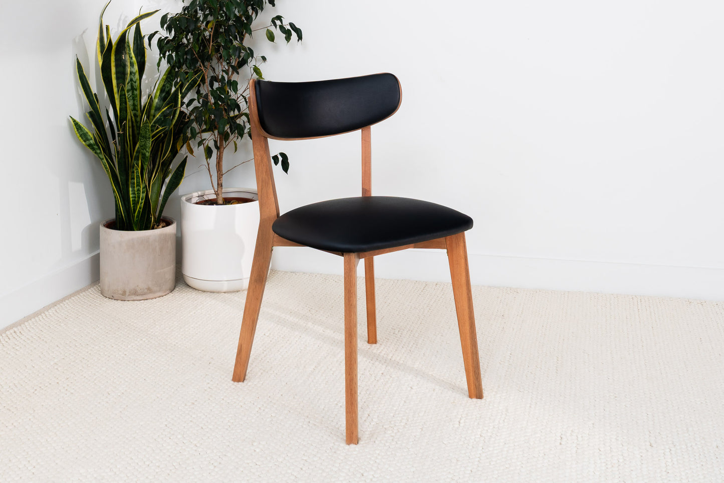 Oslo Black PU Australian Hardwood Dining Chair
