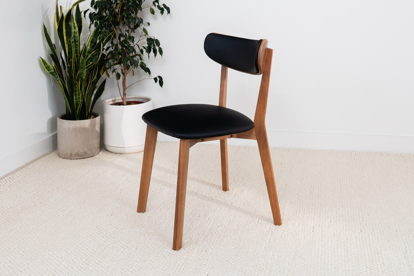 Oslo Black PU Australian Hardwood Dining Chair