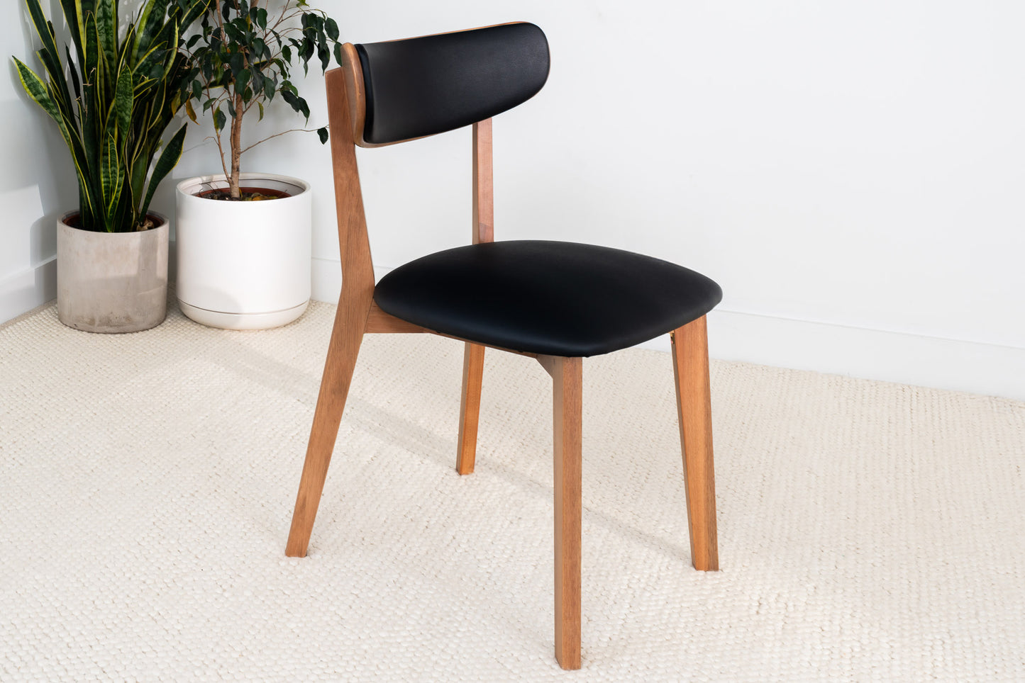Oslo Black PU Australian Hardwood Dining Chair