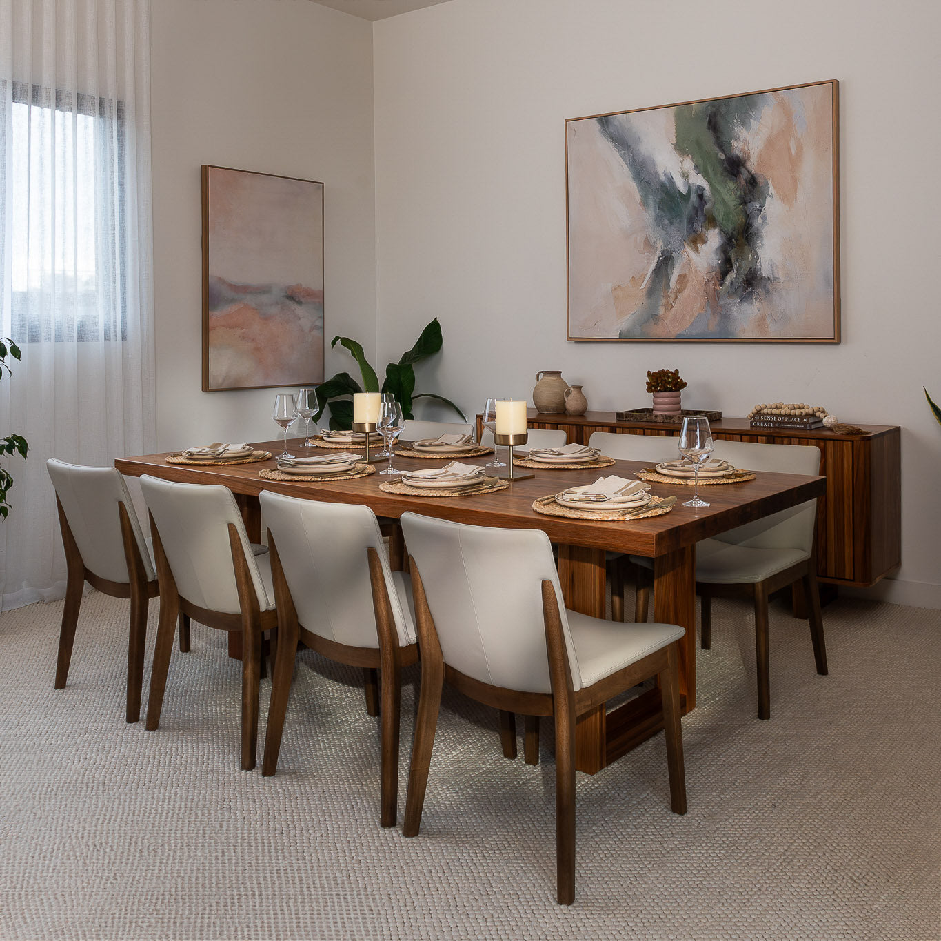 Ex Demo Set Of 6 Taba Leather Dining Chair