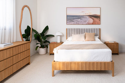 Brooklyn Upholstered American Oak Bed Frame