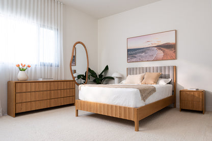 Brooklyn Upholstered American Oak Bed Frame