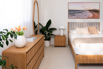 Brooklyn Upholstered American Oak Bed Frame