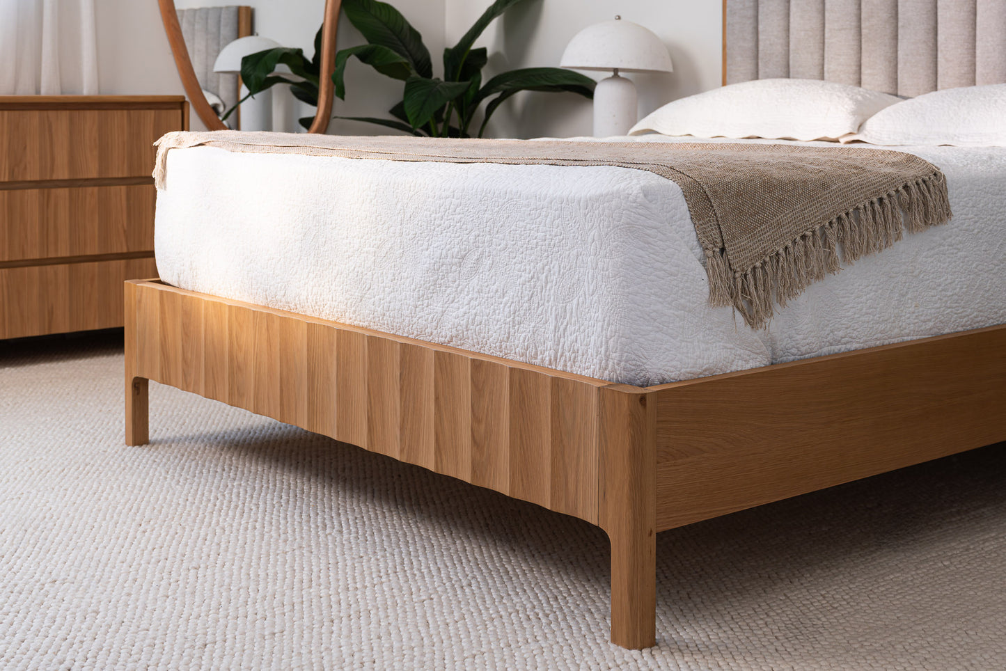 Brooklyn Upholstered American Oak Bed Frame