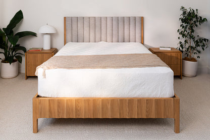 Brooklyn Upholstered American Oak Bed Frame