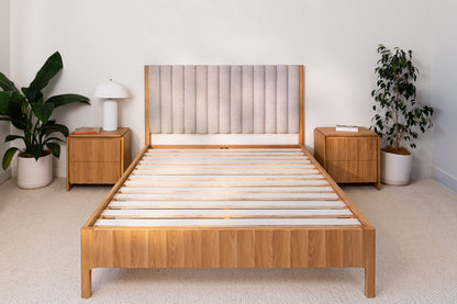 Brooklyn Upholstered American Oak Bed Frame