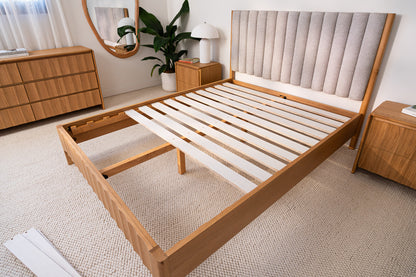 Brooklyn Upholstered American Oak Bed Frame