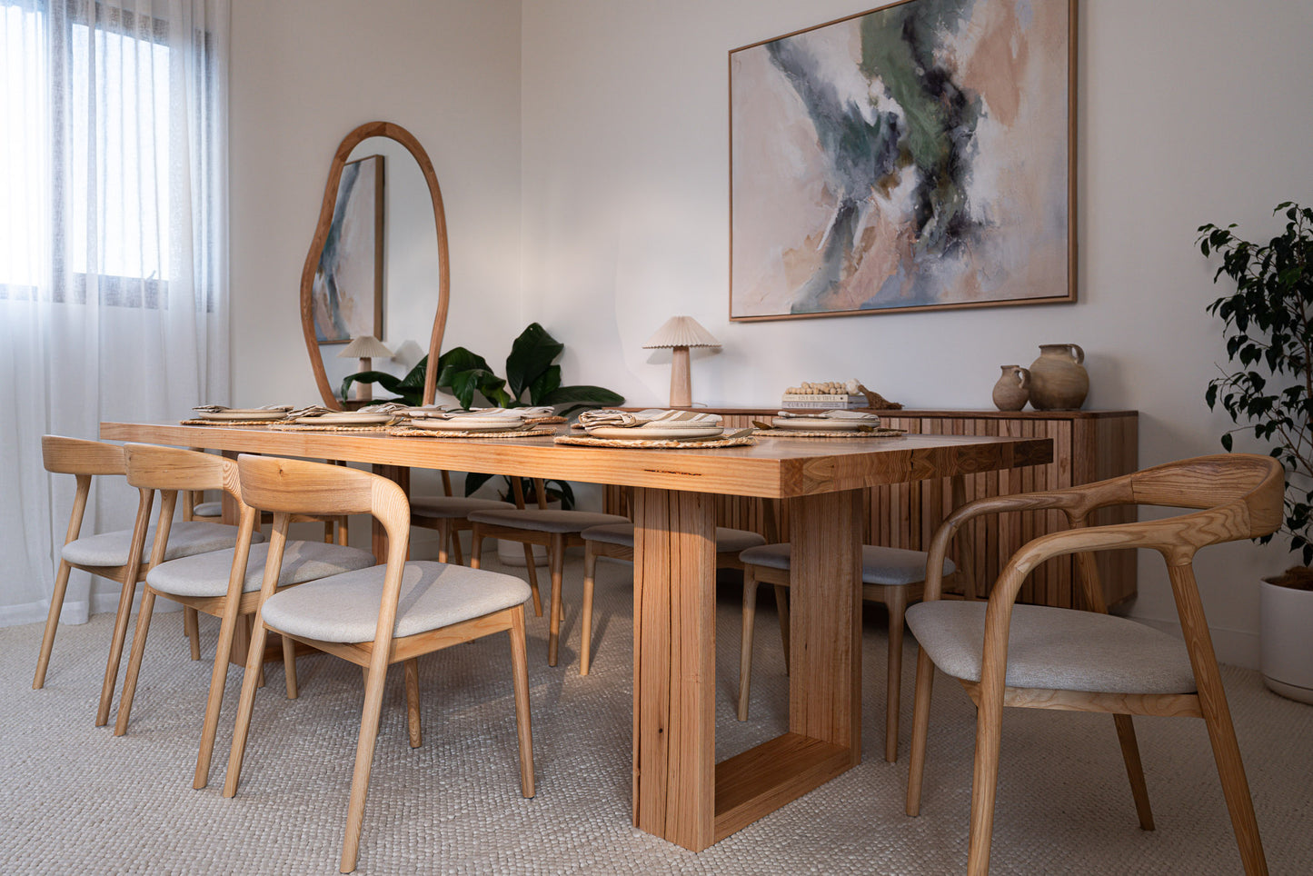 Osaka Vic Ash Feature Dining Table - Made in Australia