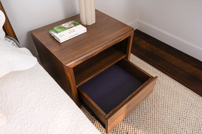 Yakka Tasmanian Oak Feature Grade Bedside Table (Smoked Walnut Stain)