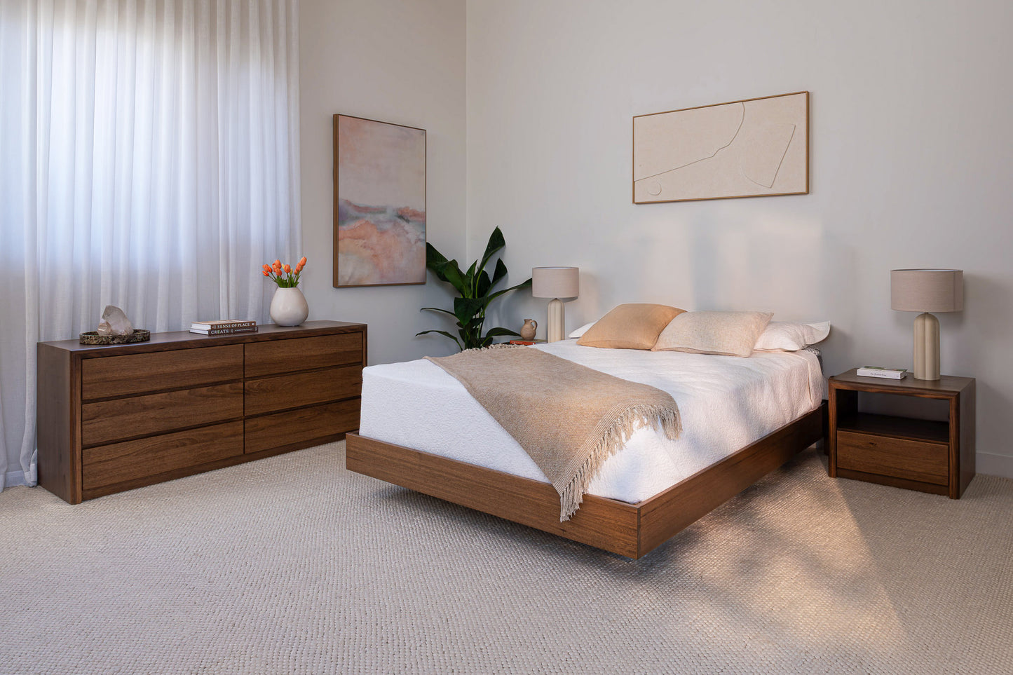 Yakka Base Tasmanian Oak Feature Grade Bed Frame (Smoked Walnut Stain)