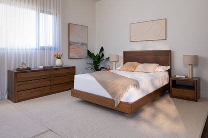 Yakka Tasmanian Oak Feature Grade Bed Frame (Smoked Walnut Stain)