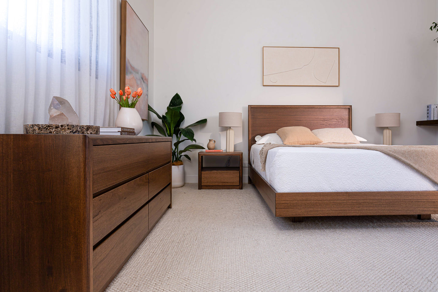 Yakka Tasmanian Oak Feature Grade Bedside Table (Smoked Walnut Stain)