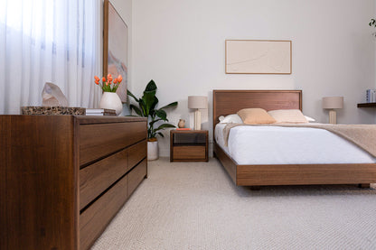 Yakka Tasmanian Oak Feature Grade Bedside Table (Smoked Walnut Stain)