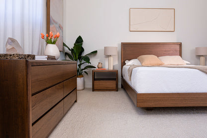 Yakka Tasmanian Oak Feature Grade Bed Frame (Smoked Walnut Stain)