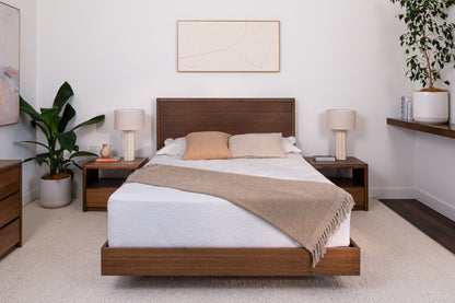 Yakka Tasmanian Oak Feature Grade Bed Frame (Smoked Walnut Stain)