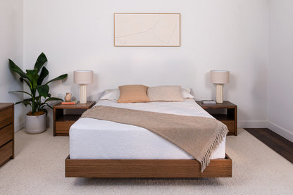 Yakka Base Tasmanian Oak Feature Grade Bed Frame (Smoked Walnut Stain)