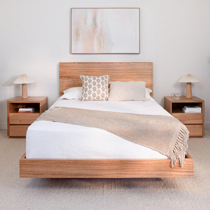 Ex Demo Kobe Live Edge Tasmanian Oak Bed Frame Queen Size