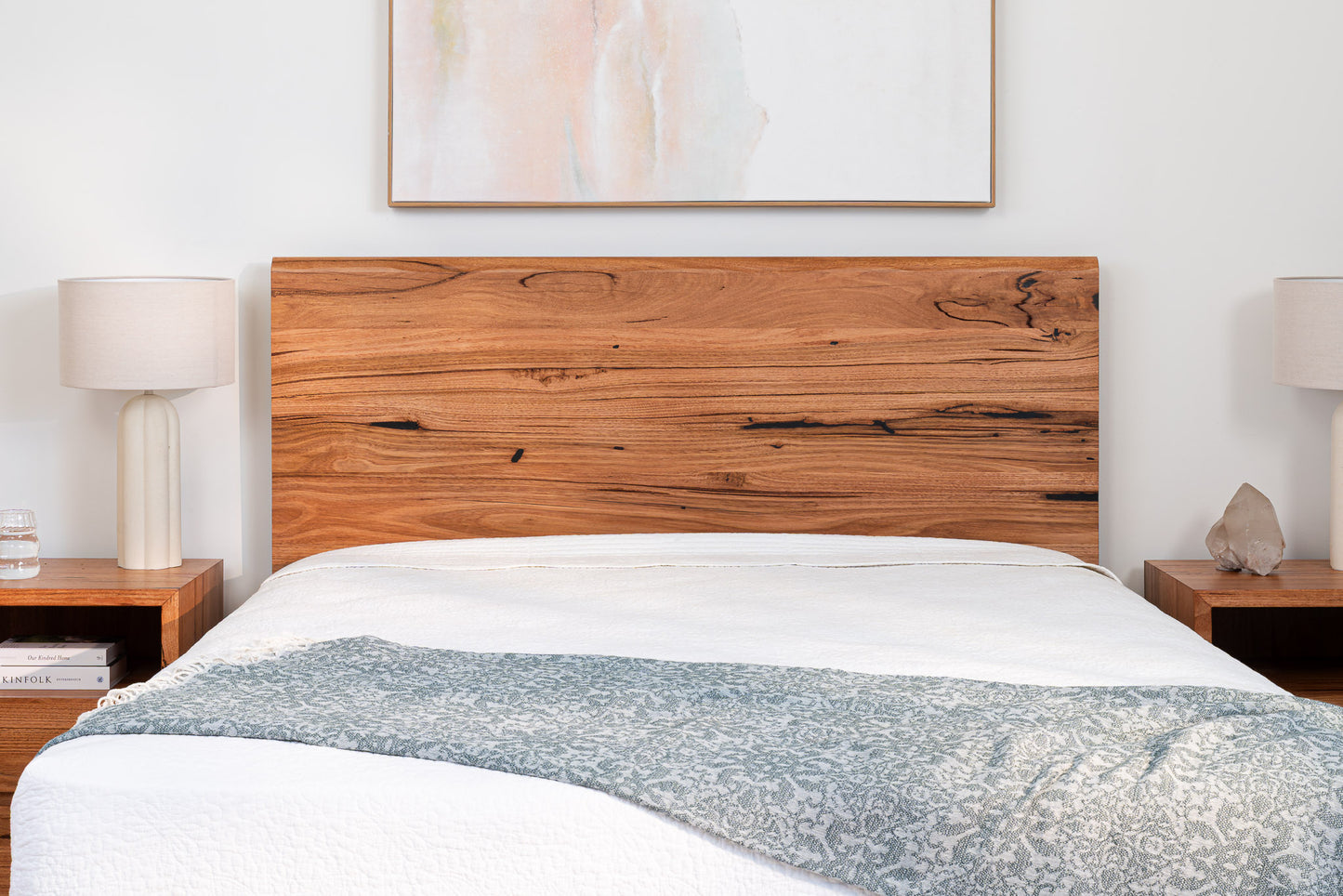 Kobe Live Edge Messmate Bed Frame (Honey Oak Stain)