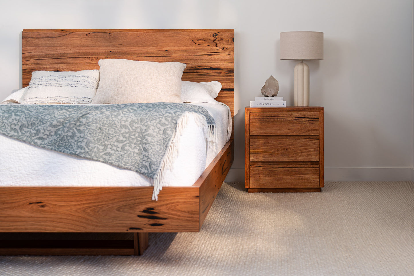 Kobe Live Edge Messmate Bed Frame (Honey Oak Stain)
